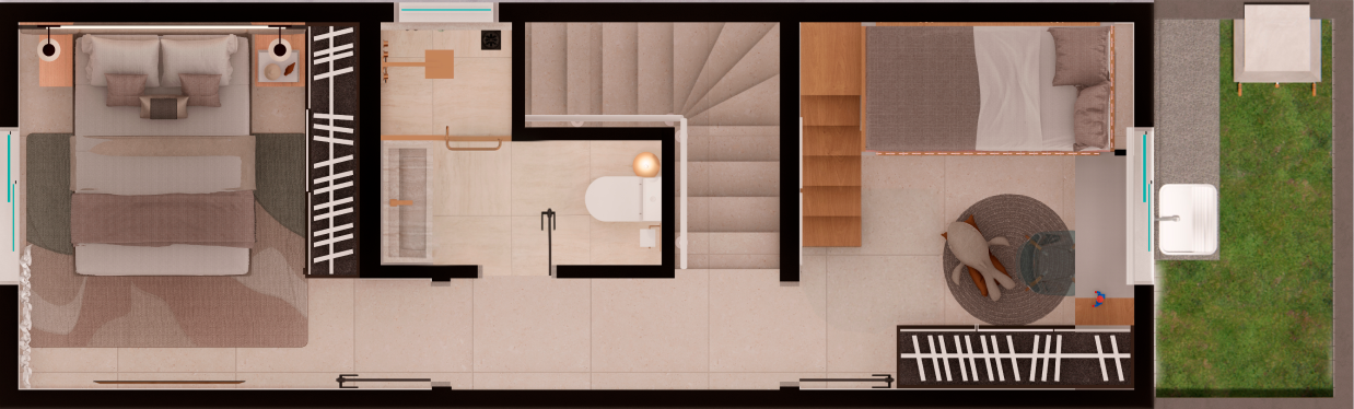 Planta do piso superior da casa